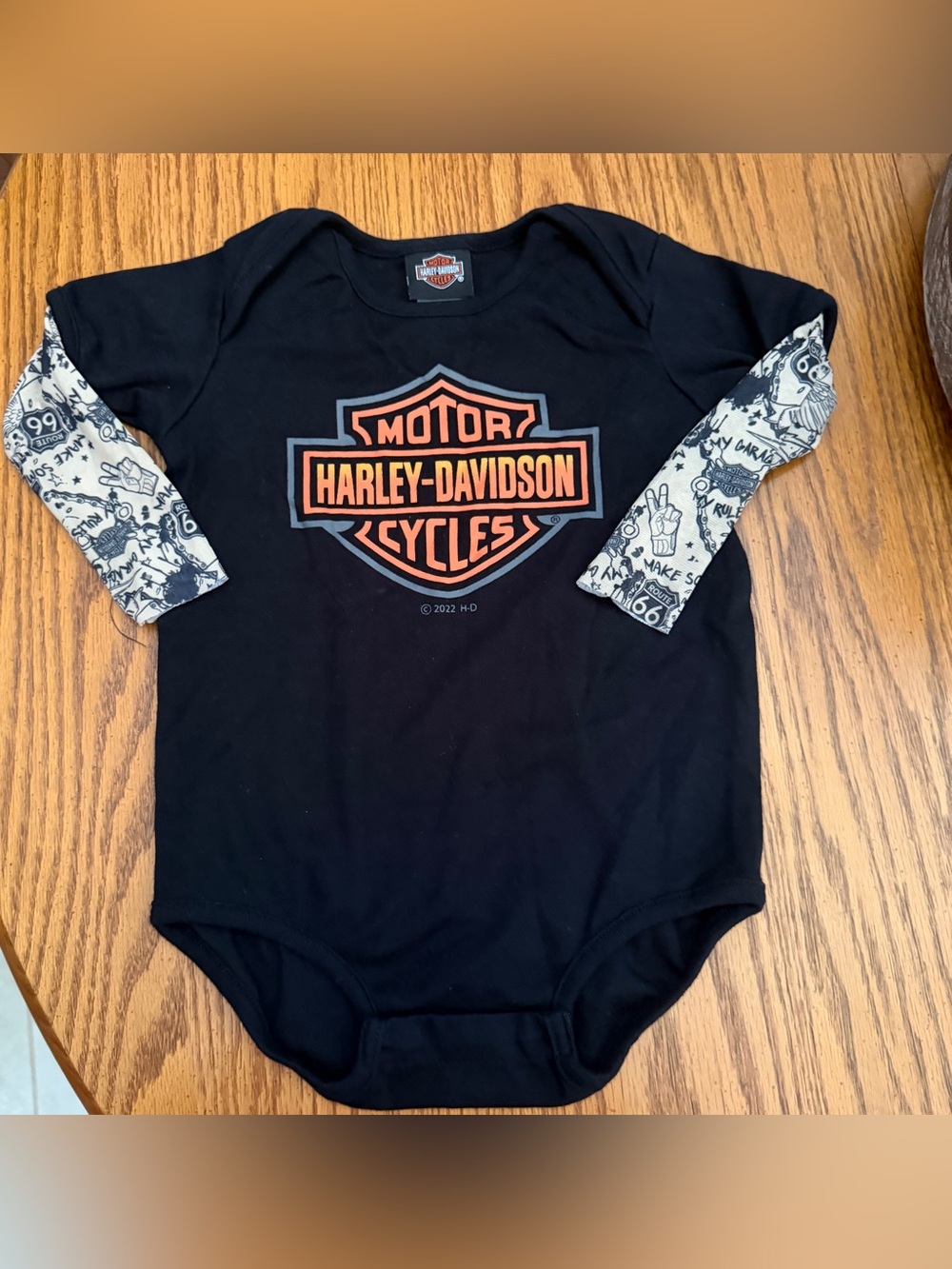 Harley-Davidson infant mesh tattoo sleeve creeper